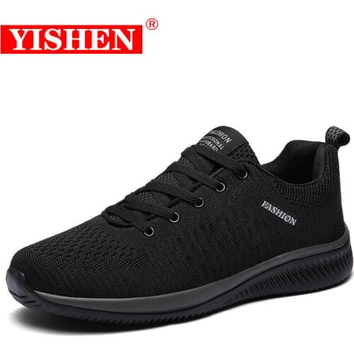 YISHEN Autumn Men Shoes Mesh Breathable Mens Casual Running Sports Shoes Comfortable Lace Up Lightweight Moccasins Men Sneakers