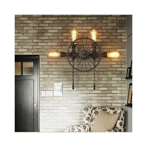 Ways wall lamp is acted the role of personality restaurants balcony bar iron wheel water wall lamps and lanterns