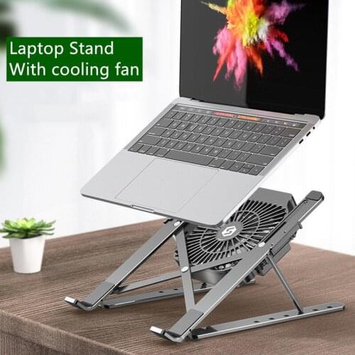 2020 new sale Portable Height Adjustable Computer Laptop Holder With Cooling Fan for 11-17 inch Notebook