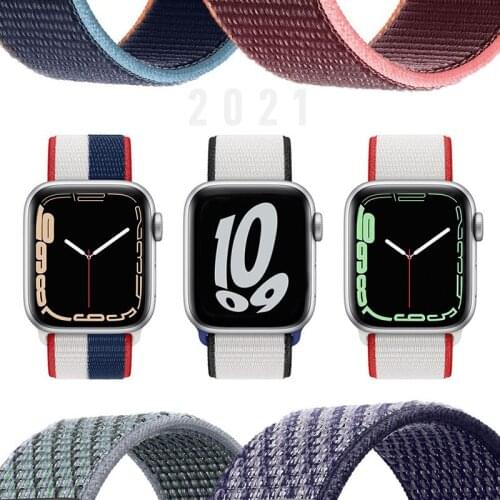 Strap For Apple Watch band 44mm 40mm 42mm 38mm Smartwatch Watchband Belt Sport Nylon Loop belt Bracelet iWatch Series 3 4 5 SE 6