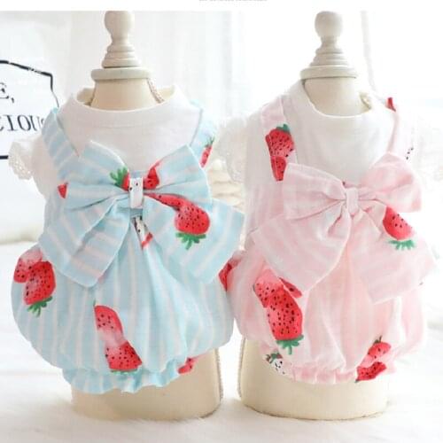 Cute Dog Dress Summer pet Dog Skirt Cat Puppy Costumes Yorkshire Pomeranian Shih Tzu maltese Bichon Poodle Schnauzer Clothing