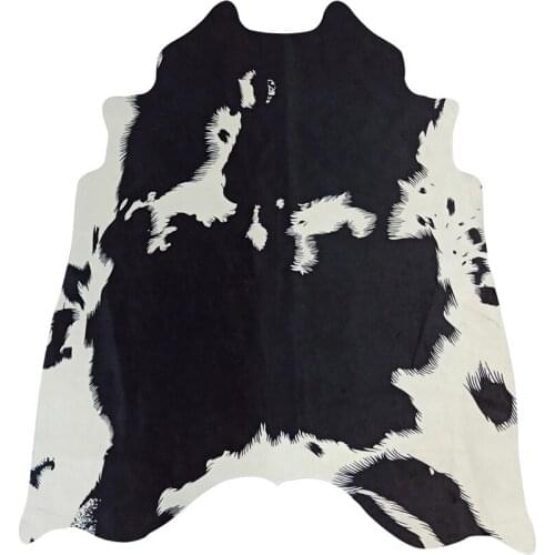 Cow Print Rug Faux Cowhide Zebra Deer Leather Carpet Animal Print Mat for Living Room Bedroom Non-Slip Printed Faux Skin Carpet