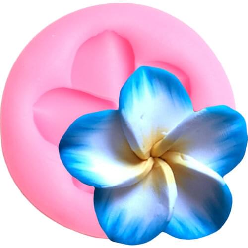 Plumeria Flower Silicone Mold DIY Wedding Cupcake Topper Fondant Molds Cake Decorating Tools Candy Clay Chocolate Gumpaste Mould