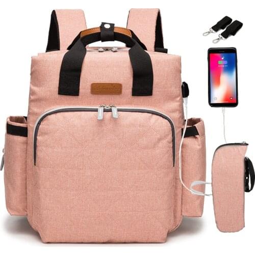 Mommy Diaper Bag Baby Maternity USB Bag for Stroller Diaper Waterproof Nappy Backpack Nursing Bags With Hooks