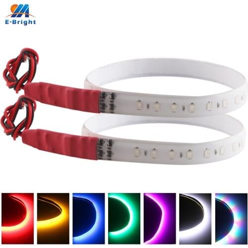 2pcs 30CM 12V LED Waterproof Strip Flowing Knight Rider Light Car Day Signal Decorate Flexible Lights Red White Yellow Pink RGB