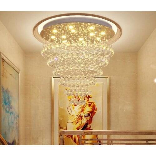 LED Modern Creative Ceiling Light Luxury K9 Crystal For Stairs Restaurant Living Room Home Lighting Engineering Light