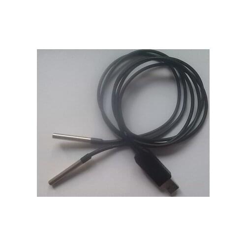 Drive-free USB waterproof temperature sensor Multi-probe DS18B20 high-precision temperature reading Windows line length 1m