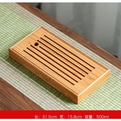 Hot Sale Tea Tray kung-Fu Tea Set Natural Wood Bamboo Tea Board Rectangular Traditional Bamboo Pu'er Tea Tray Tea Table