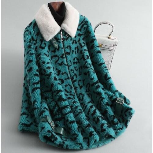 2020 Real Coat Winter Jacket Korean Leopard 100% Wool Fur Coats and Jackets Women Clothes Manteau Femme Z070K KJ3772