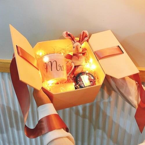1pcsPink Gift Packing Box Ins Style Internet Celebrity Gift Box for Girlfriend Surprise Girl Heart Christmas Exquisite