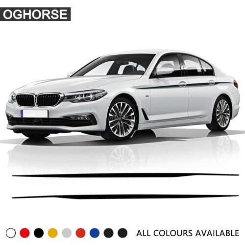 2pcs M Performance Door Side Stripe Sticker Decal Waist Line Racing Body Decal Decoration for BMW 5 Series G30 G31 Accessories