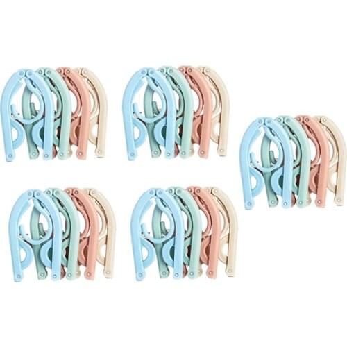 20Pcs Multifunctional Portable Travel Folding Clothes Hanger Portable Magic Plastic Clothes Hanger Clothes Hanger