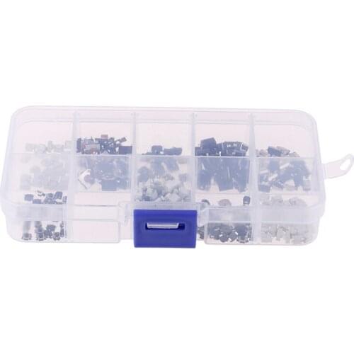 250pcs/box Mixed Tactile Touch Push Switch Kit Car Remote Control Button Microswitch For Electronic Products