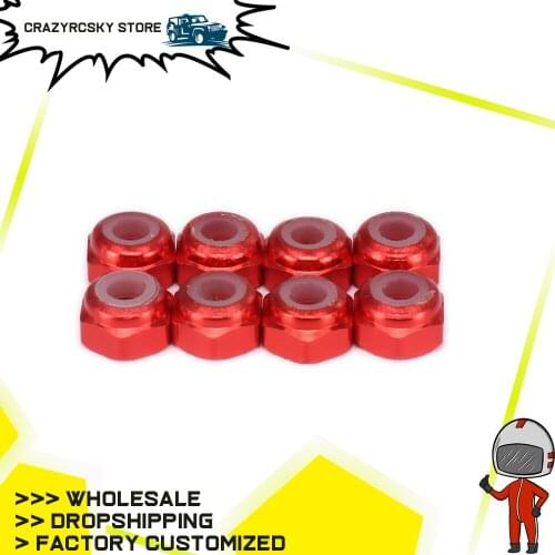 8pcs 3mm Lock Nut For 1/18 Revel 24540 Scorch Hobbico Dromida BX/MT/SC4.18 Short Course Truck Monster Buggy off-road big foot