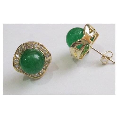 Brincos Wholesale Jewelry Earrings Gift Women noble wholesale noble 8mm gem green gem earring E624