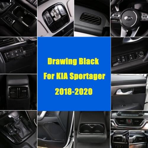 World Datong Accessories For Kia Sportage 2018 2019 Interior Drawing Black Moulding Cover Stainless Steel Decroation Cover Trim