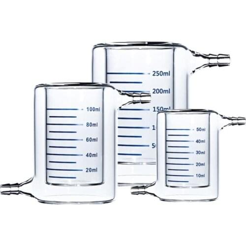 Double Glass Cup with Scale and Thick Wall in Photocatalytic Reactor with Jacket Beaker