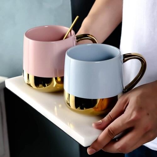 European Luxury Mugs Coffee Cups Ceramic Large Ceramic Bone China Funny Coffee Mug Porcelain Tazas De Ceramica Household BB50