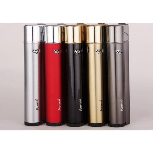 Classic Semicircle Direct Punch Butane Gas Lighter Stainless Steel Windproof Lighters Cigarette Accessories