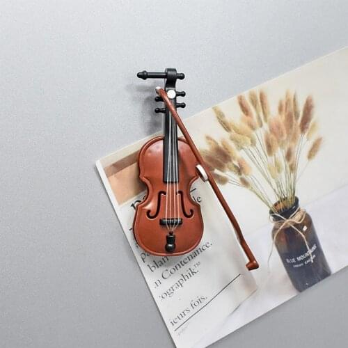 Magnet For Refrigerator Mini Violin Dollhouse For Decorative Music Creative Instrument Crafts DIY Home Decoration Child Gift