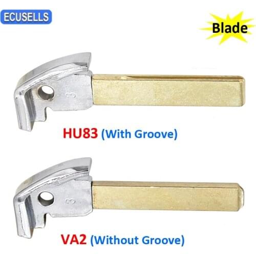 Small Key Uncut Blade for Peugeot 208 308 508 3008 5008 HU83 Emergency Key with Groove Kind or VA2 without Groove Kind