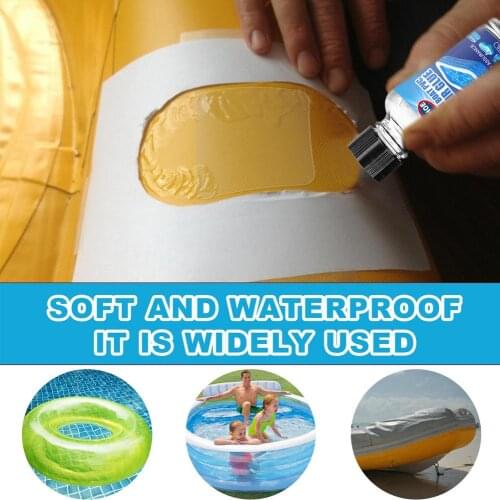 Pool Repair Kit PVC Repair Glue with Waterproof Self-Adhesive Repair Patches for Inflatable Boats, Swim Rings, Floating Balls