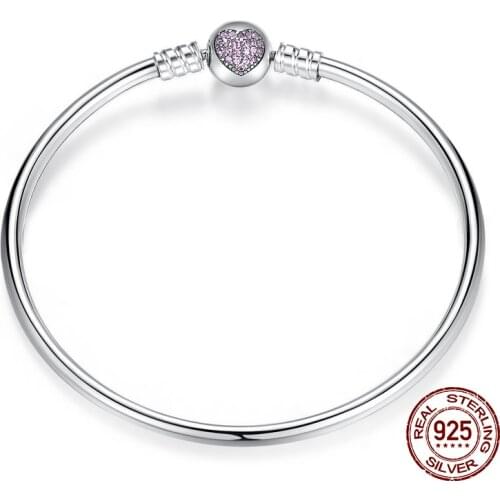 Genuine 100% 925 sterling silver charm bracelet for women original jewelry fit Europe beads DIY bracelet birthday gift making