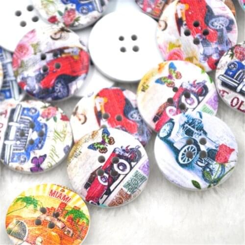New 10/30pcs Big Car Wood Buttons 30mm Sewing Craft Mix Lots WB269
