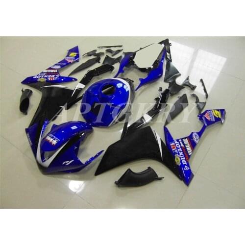 New ABS Plastic Shell Motorcycle Fairing kit Fit For YAMAHA YZF R1 2007 2008 YZF-R1 YZF 1000R Bodywork set Blue Black