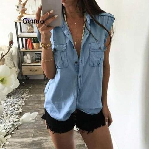 Autumn Cute Classics Comfort Clothing Top Women Blouse Fashion Female Womens Top Jeans Shirt