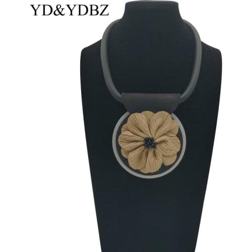 Camellia Necklace Handcrafted etsy design Rubber Jewelry for Women Wedding Diy collares Necklaces Trinket Lucky Pedant Brands