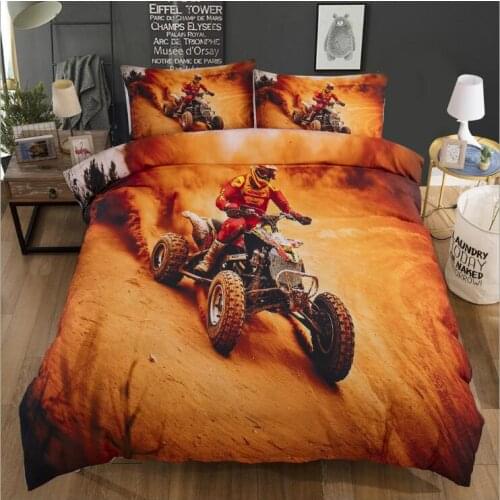 Duvet Cover 3D Violent motorcycle desert racer wild race Bedding Sets 2/3pcs Quilt cover pillowcase housse de couette