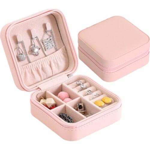 Simple Storage Jewelry Box PU Leather Women Earrings Holder Jewelry Display Organizer Ring Storage Boxes Display Packaging