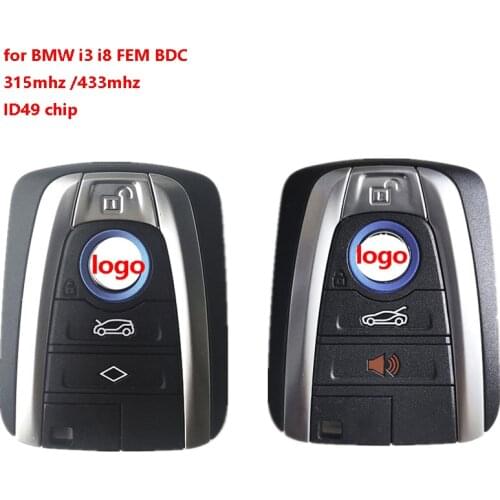 4 Buttons Car Keyless Smart Remote Key 315Mhz 434Mhz ID49 PCF7953 Chip for BMW i8 i3 Series FEM BDC Intelligent Smart Key Remote