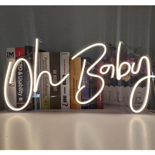 Oh Baby Neon Signs Light Customise Letter Name For Room Wall Flex Led Hanging Decor Bar Wedding Dedroom Birthday Party Light Up
