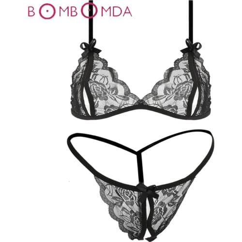 Sexy Lingerie G-string Lace Siamese Perspective Three-Point Underwear Sexy Costumes Erotic Lingerie Adult Products For Couples