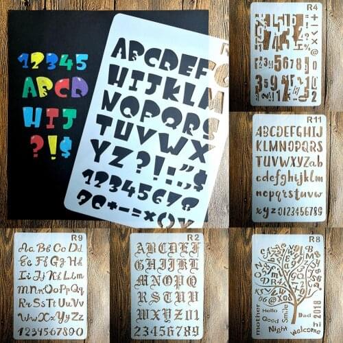 Letter Numbers DIY Craft Walls Painting Decorative Stencil Embossing Template