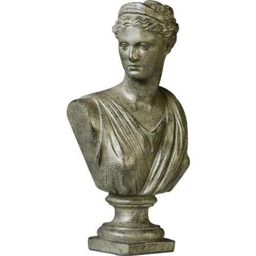 Retro Portrait Statue Decorative Ornaments Human Body Art Bust Sculpture Imitation Bronze Resin Figurines Vintage Home Decor