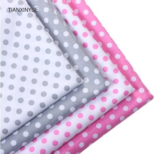 TIANXINYUE Meter fabric twill sewing cloth gray pink round dot cotton fabric design textile tissue patchwork bedding quilting