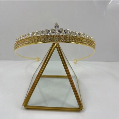 Baroque Retro Luxury Bling Crystal Gold Crown Bridal Wedding Jewelry Rhinestone Tiaras Crowns Pageant Dress Hair Accessories