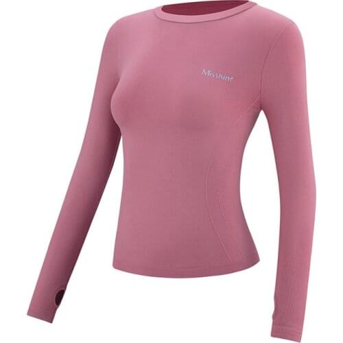 Yoga Top Running Super Stretchy Sport Crop Top O Neck Workout Shirts 2020 Womens Gym Tops Fitness T-Shirt Long Sleeve