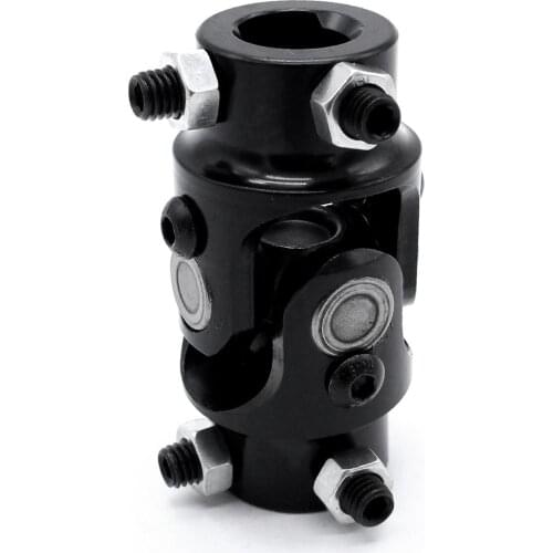 Black Steering Shaft U Joint Coupler 3/4in DD X 3/4in DD Black Powder Coated Universal
