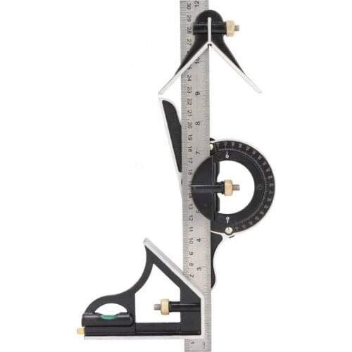 Stainless Steel Angle Ruler 0-180 Degree Combination Tri Square 0.01 Protractor Measure Tool