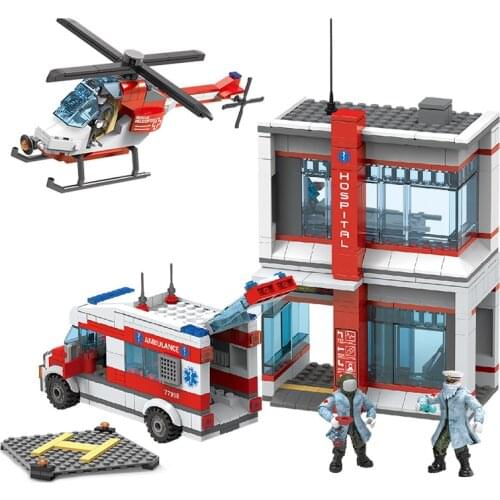 Military series battlefield medical vanguard mini ambulance emergency rescue aircraft Building Blocks Bricks Toys Gifts