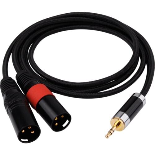 Y-054 HIFI gold-plated plug G2S-3.5-2XLR one is divided into two oxygen-free copper silver-plated audio cable