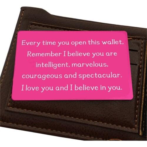 I Love You And I Believe In You Aluminum Metal Business Card Wallet Card Mirror Coating New Year Gifts With Drop Shipping