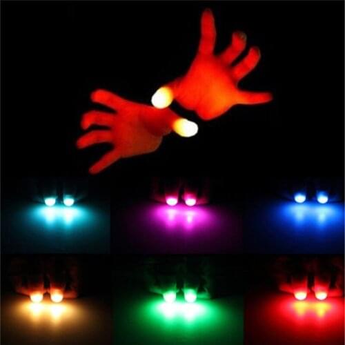 1 Pair Light Up Thumbs Thumb Tip Magic Tricks Electronic LED Light Flashing Fingersight Up Finger Tips Trick Props