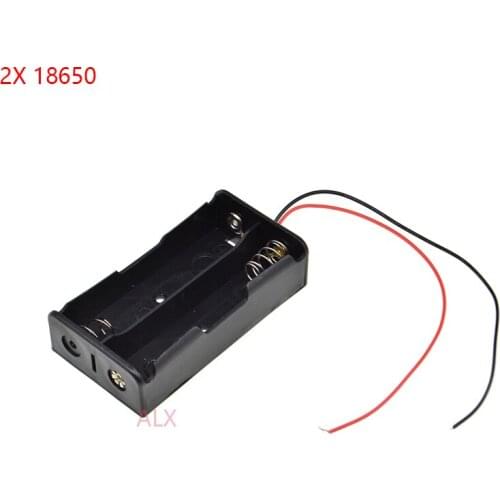 1PCS 2x 18650 battery holder with wire 3.7V X2 7.4V Batteries case Storage Box diy 2 slot 2*18650 Rechargeable Battery Shell