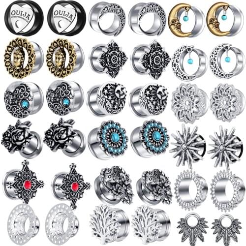 1PC Stainless Steel Ear Plugs And Tunnels Ear Piercing Earlets Screwed Earring Expander Ear Gauges Body Piercing Stretcher Kit