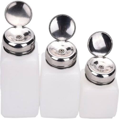 100ml/200ml/250ml Liquid Alcohol Press Nail Polish Remover Dispenser Cleaner Pumping Bottle Make Up Refillable Bottle Container